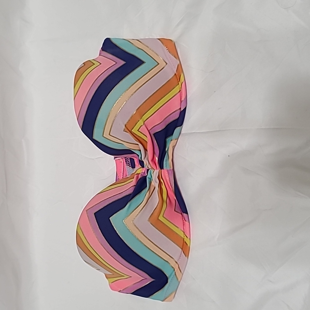 Striped Multicolor Bandeau Swim Top - Women's Swim
